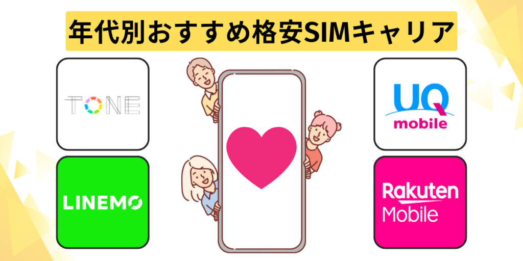年代別おすすめ格安SIMキャリア