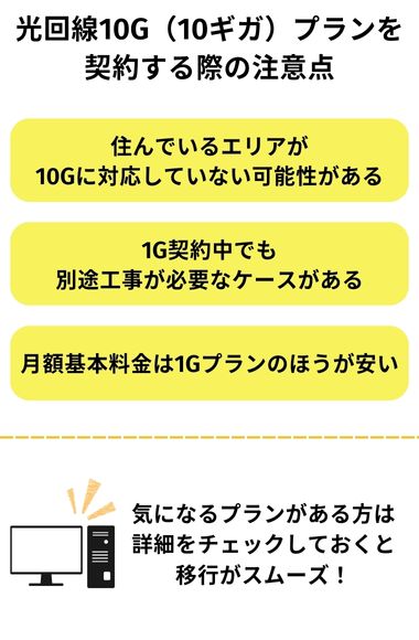 光回線 10G 注意点