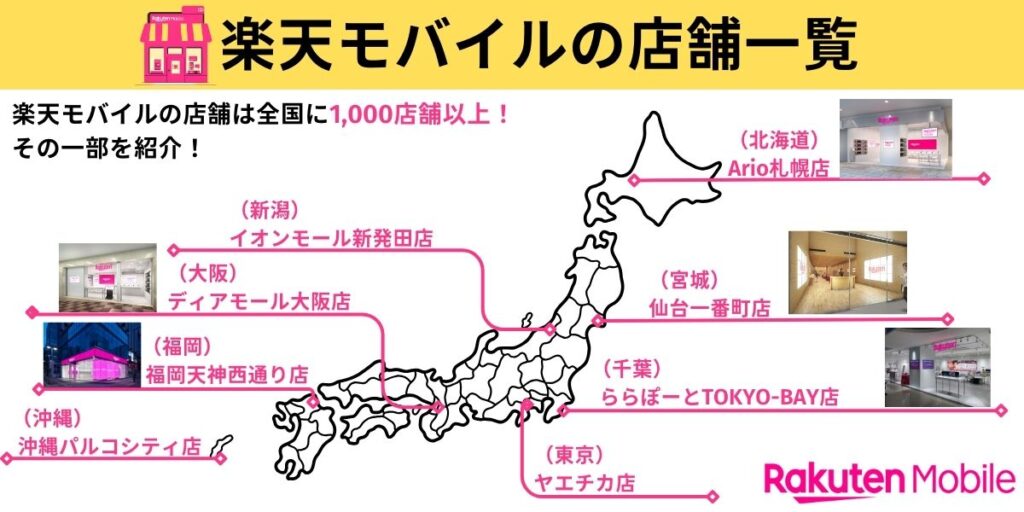 楽天モバイルの店舗一覧