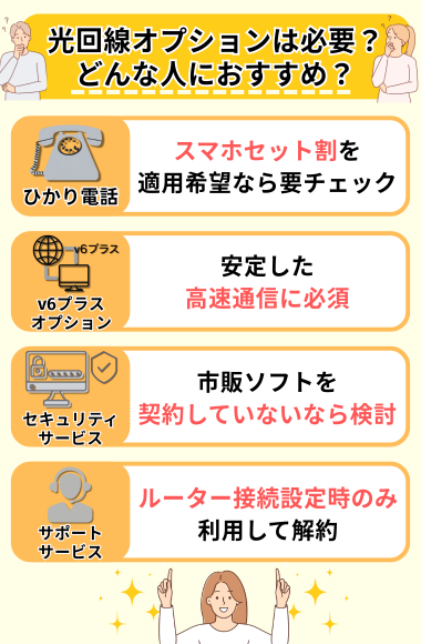 光回線の主要オプションを解説
