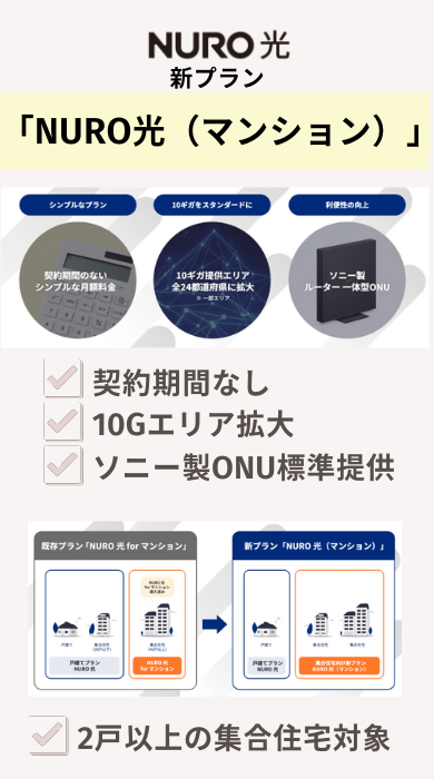 NURO光新プラン 「NURO光（マンション）」