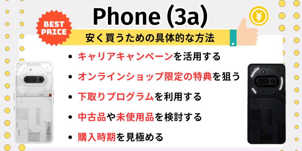 Phone（3a）安く買う：安く買う具体的な方法