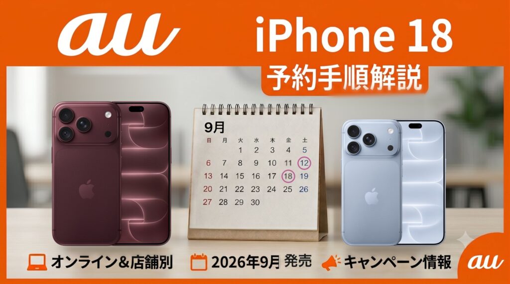 auのiPhone 18 Pro予約手順。予約開始9月12日・発売9月18日