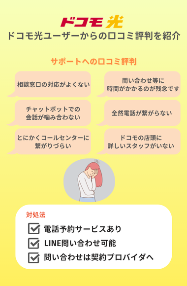 ドコモ光のカスタマーサポートに関する評判
