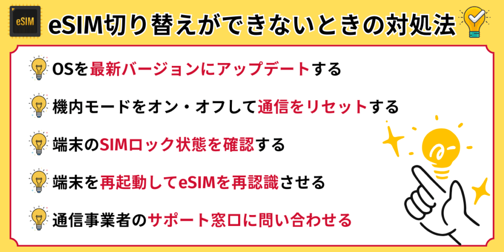 eSIM切り替えができないときの対処法