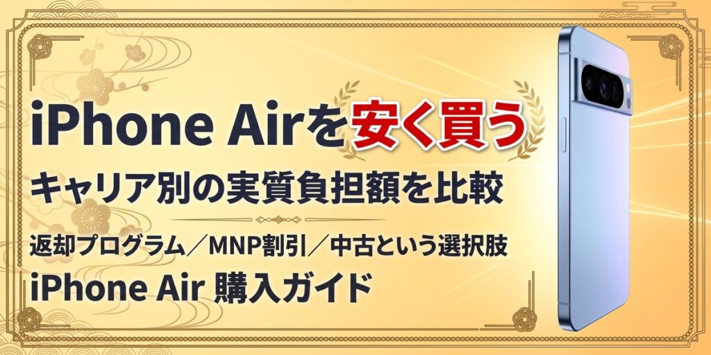 iPhone Airを安く買う方法。キャリア別の実質負担額、返却プログラム・MNP割引・中古という3つの選択肢を比較した購入ガイド