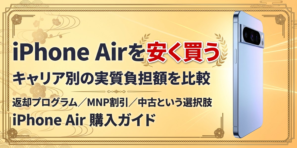 iPhone Airを安く買う方法。キャリア別の実質負担額、返却プログラム・MNP割引・中古という3つの選択肢を比較した購入ガイド