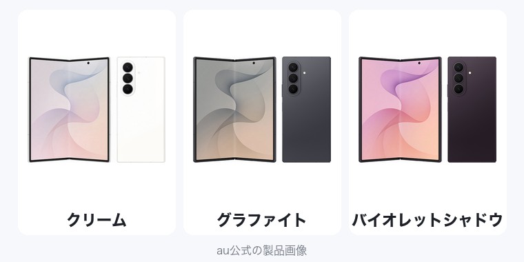 Galaxy Z Fold8 Ultraの色（au公式の製品画像）