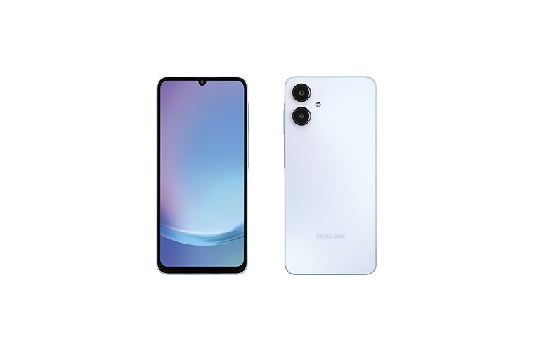 Galaxy A25 5Gの前面と背面（公式の製品画像）