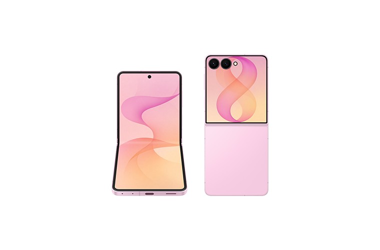 Galaxy Z Flip8の前面と背面（公式の製品画像）