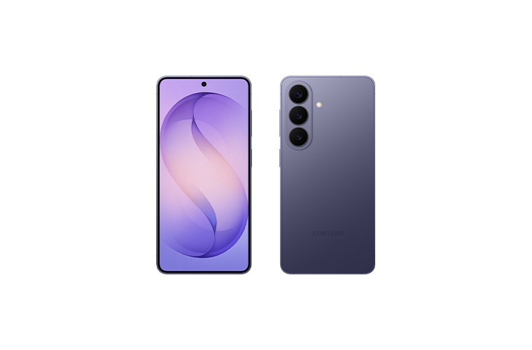 Galaxy S26の前面と背面（公式の製品画像）