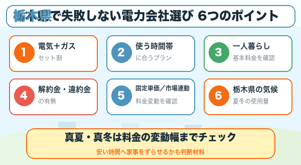 栃木県で電力会社を選ぶ際のポイント
