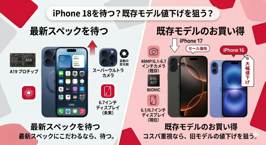 iPhone18待つべきかor既存モデル