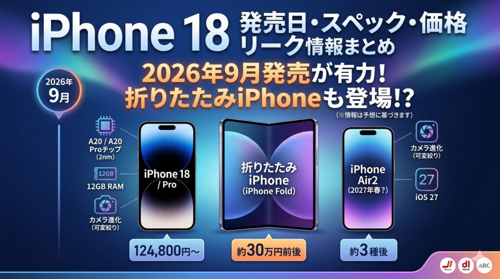 iPhone18 発売日 アイキャッチ
