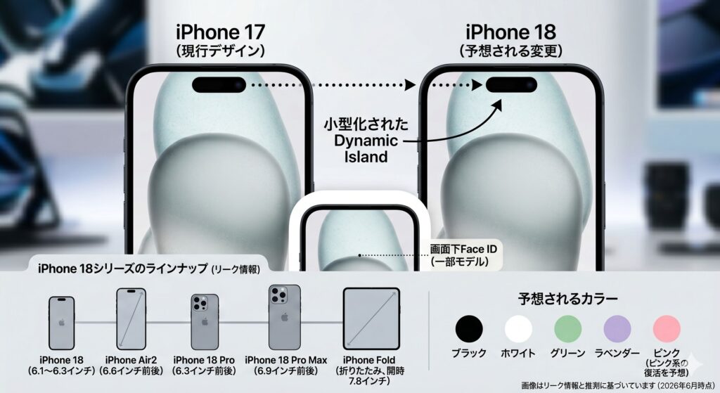 iPhone18 発売日 デザイン変更