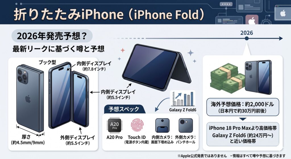 iPhone18 折りたたみ 情報