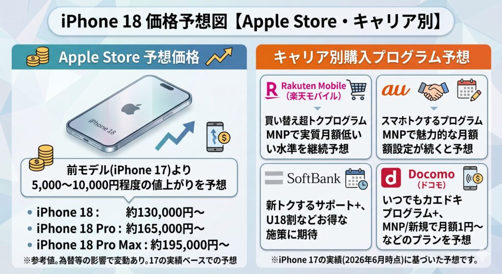 iPhone18 価格予想情報まとめ