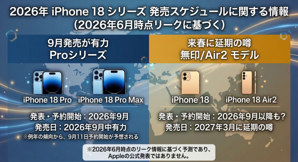 iPhone18 発売日 予想まとめ