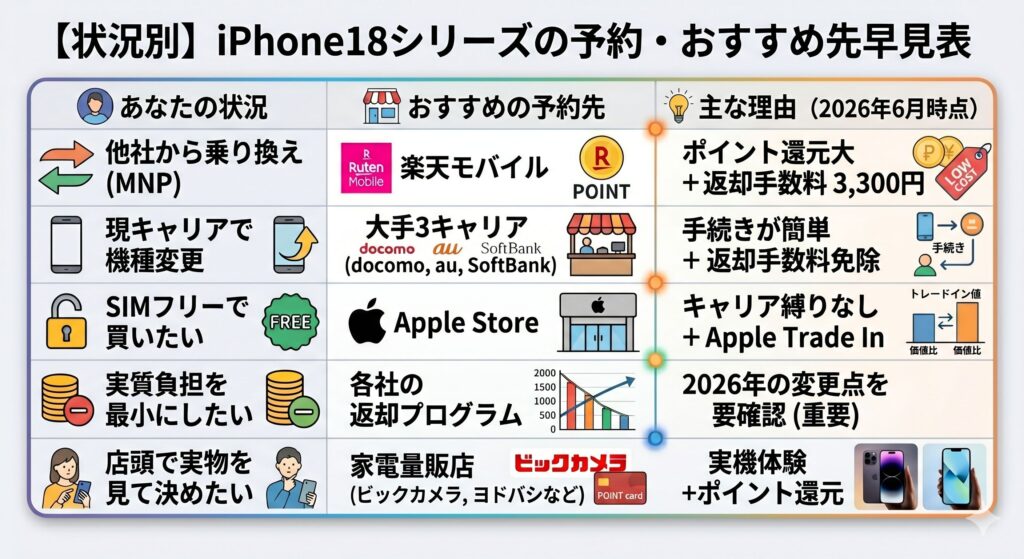 iPhone18 予約 早見表