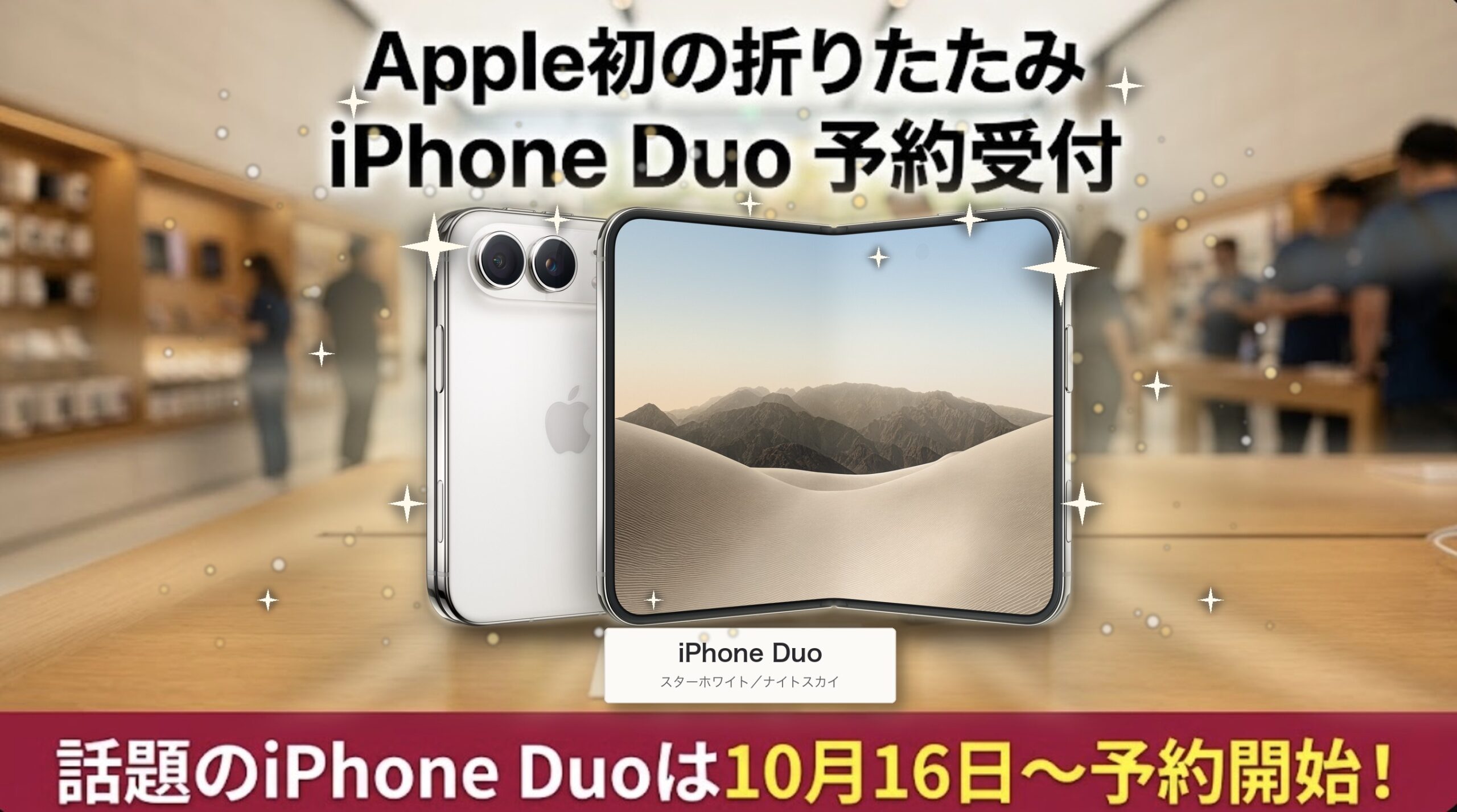 Apple初の折りたたみiPhone Duo 予約受付。10月16日から予約開始