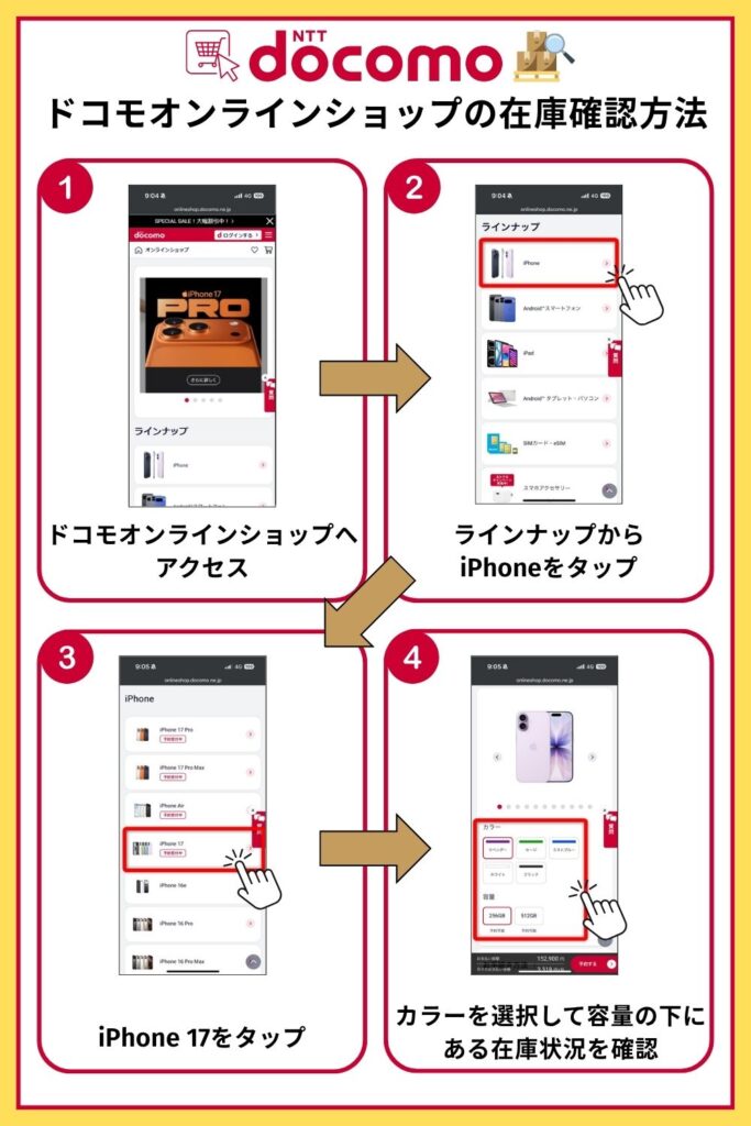 iPhone 17　在庫　ドコモ　最新在庫・入荷状況の確認方法