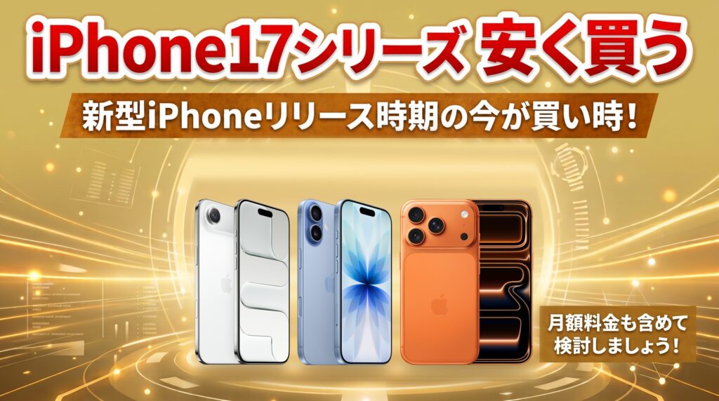 iPhone 17シリーズを安く買う方法。iPhone Air・iPhone 17・iPhone 17 Proの3機種