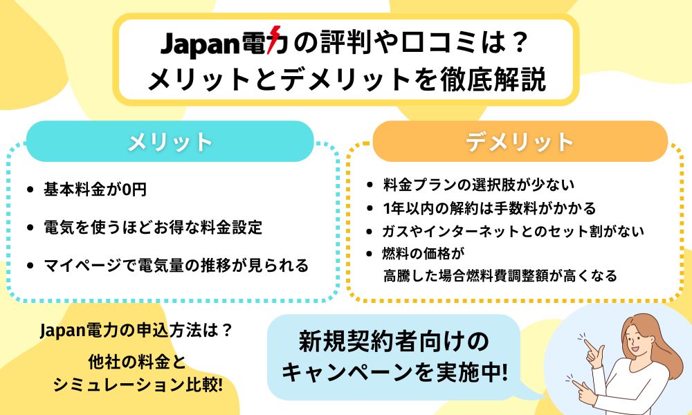 Japan電力の評判や口コミは？メリットとデメリットを徹底解説