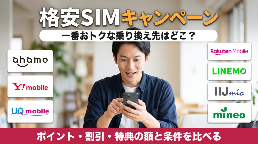 格安SIMキャンペーン 一番おトクな乗り換え先はどこ？