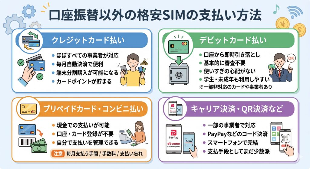 口座振替以外の支払い方法