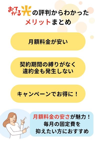 おてがる光 評判