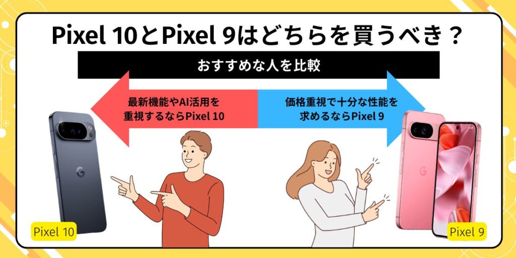Pixel10　Pixel9　比較　どちらを買うべき？