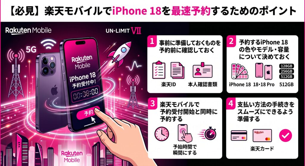 楽天モバイル iPhone18 予約ポイント