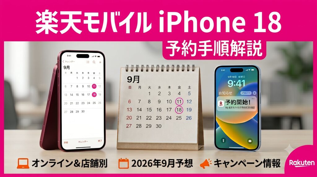楽天モバイル iPhone18 予約 アイキャッチ
