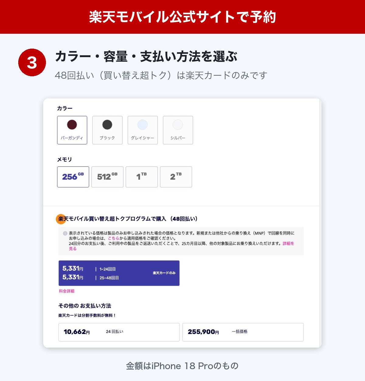 楽天モバイルでiPhone Duoを予約する手順STEP3