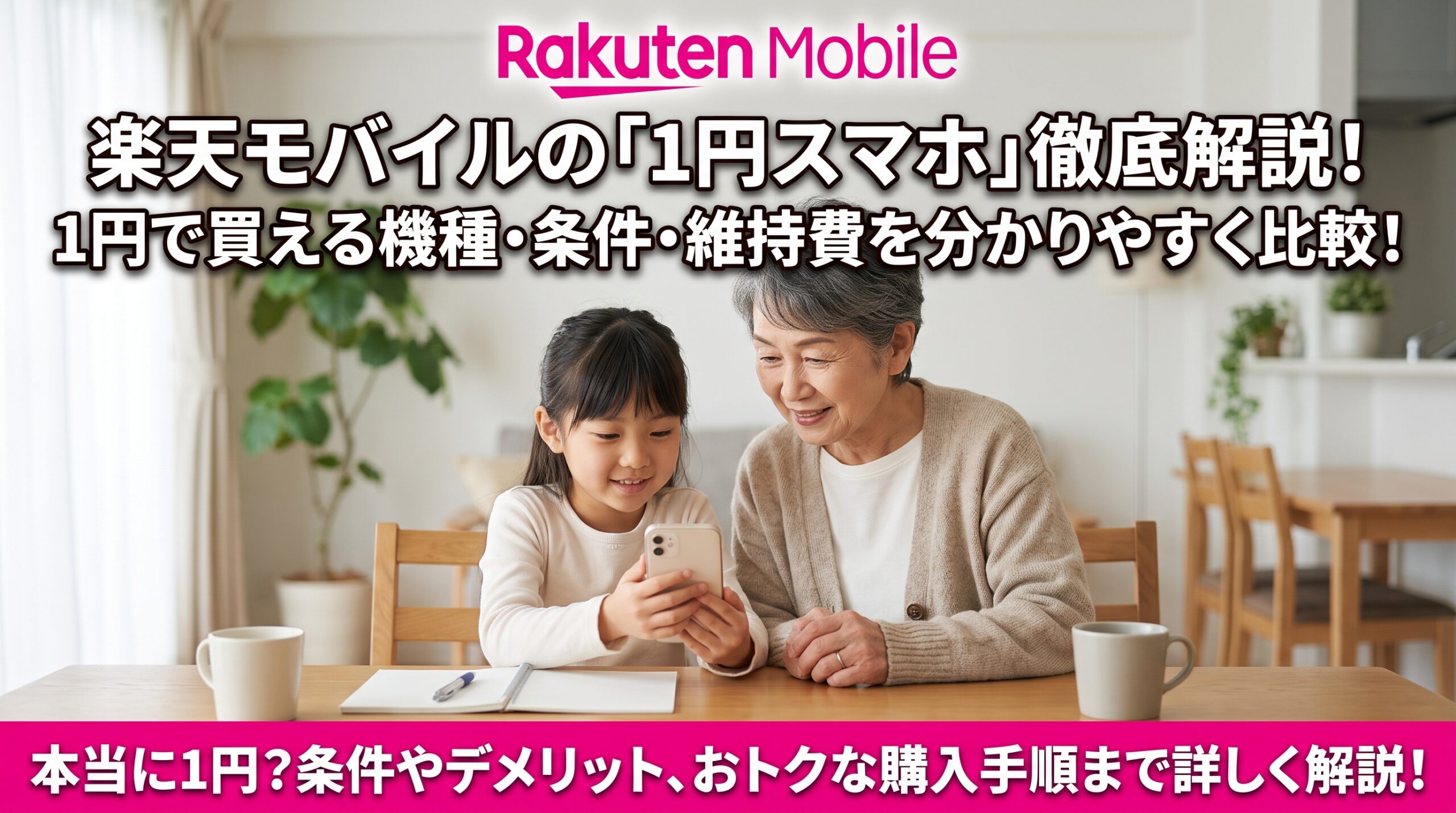 楽天モバイルの1円スマホを解説