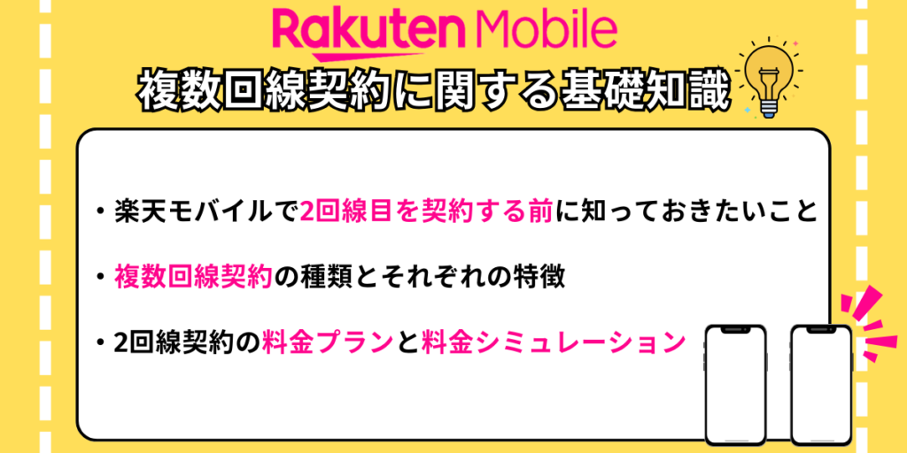 楽天モバイル複数回線契約に関する基礎知識