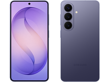 Galaxy S26 コバルトバイオレットの前面と背面
