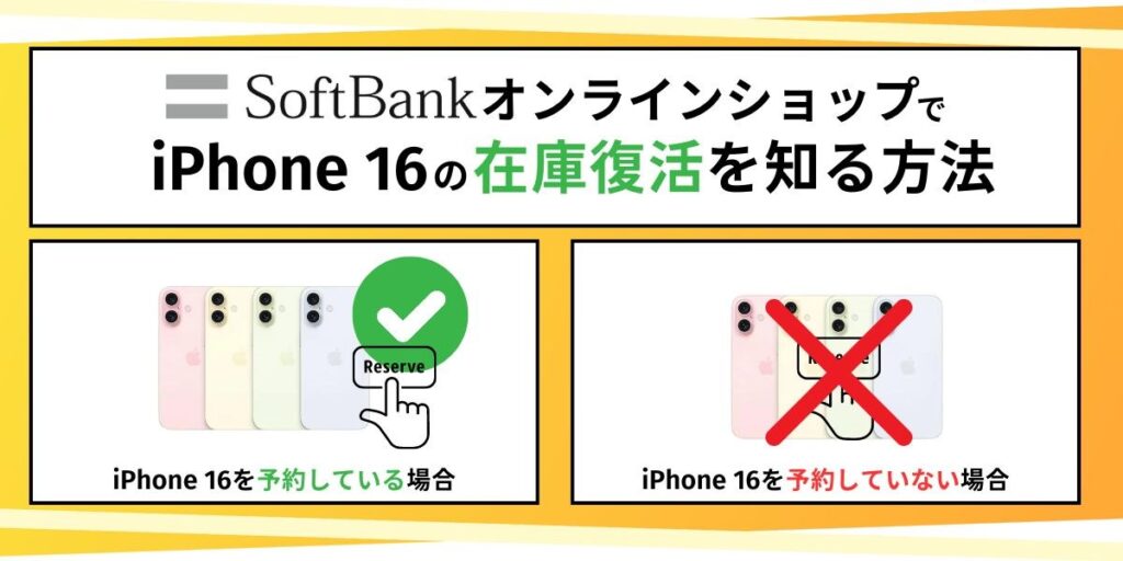 ソフトバンクオンラインショップでiPhone 16の在庫復活を知る方法