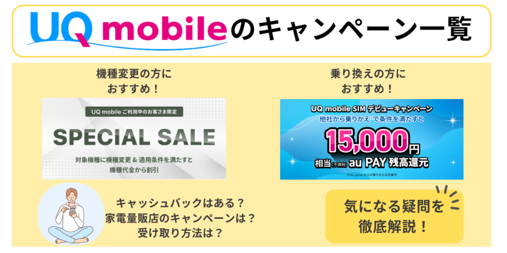 UQモバイルの最新キャンペーン情報まとめ！お得に乗り換え・機種変更