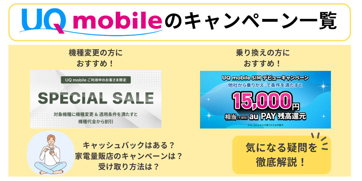 UQモバイルの最新キャンペーン情報まとめ!お得に乗り換え・機種変更