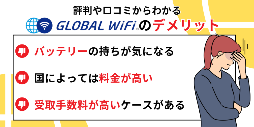 グローバルwifiのよくない点